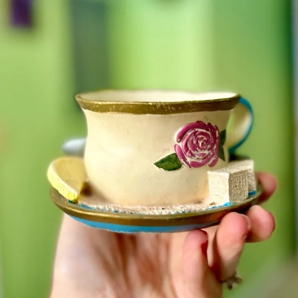 VTG Dainty 3D Still Life Cottagecore Tea With Lemon & Sugar Cubes Home Decor Art - Picture 5 of 12